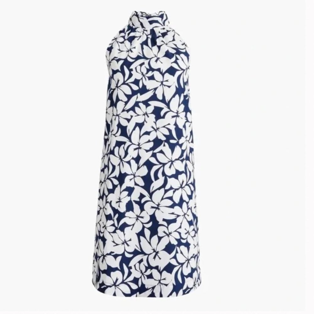 J. Crew Tie Neck Mini Shift Dress